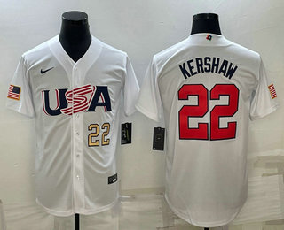 Men's USA Baseball #22 Clayton Kershaw Number 2023 White World Baseball Classic Stitched Jerseys,We sell and wholesale Men's USA Baseball #22 Clayton Kershaw Number 2023 White World Baseball Classic Stitched Jerseys on line form chian!